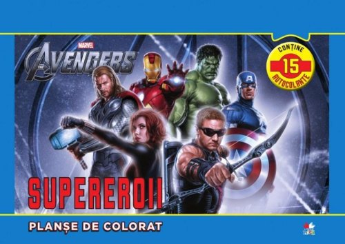 Avengers / supereroii. planşe de colorat. contine 15 autocolante | 