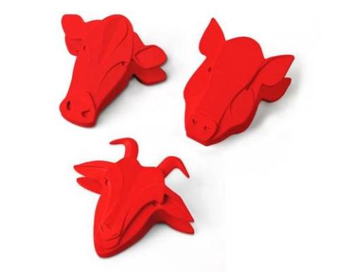 Bag clips + animal farm red | kikkerland