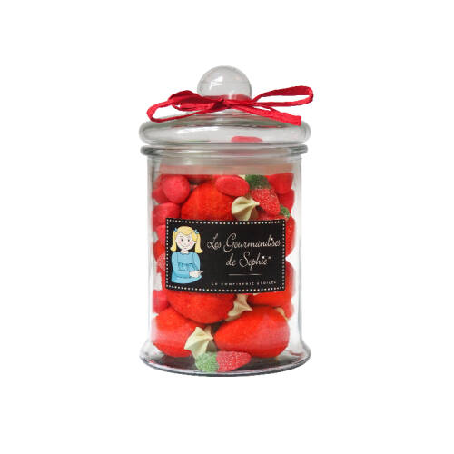 Borcan cu bomboane in forma de capsuni / trio de fraises | les gourmandises de sophie