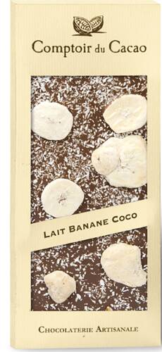 Ciocolata cu lapte cu banane si nuca de cocos | comptoir du cacao