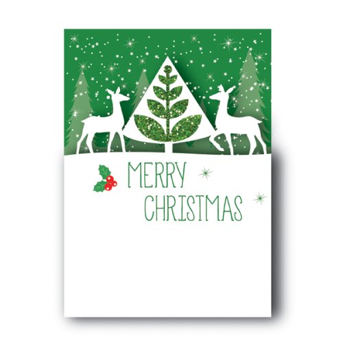 Felicitare - green merry christmas | alljoy design