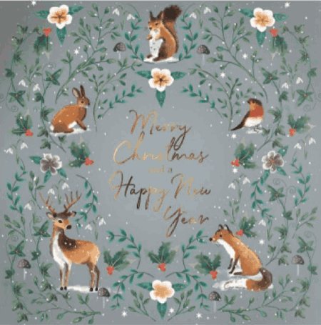 Felicitare - into the forest - grey animals | great british card company