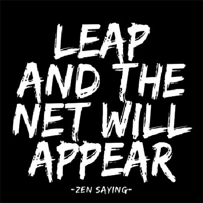 Felicitare - leap and the net will appear | quotable cards