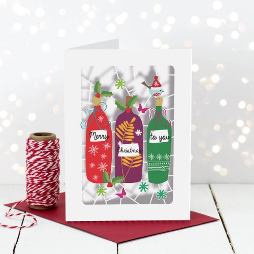 Felicitare - merry christmas bottles | alljoy design