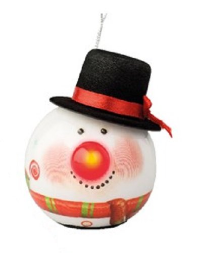 Glob decorativ - led bauble foam snowman black hat - led om de zapada cu palarie neagra | kaemingk