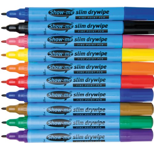 Set 10 carioci - dry wipe pens fine tip | show-me