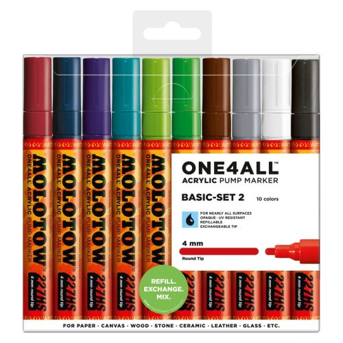 Set 10 markere - acrilic, one4all 227hs - color, 4 mm - model 2 | molotow