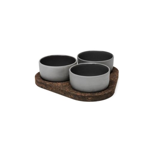 Set boluri cu tava pluta - raw stadt aida unglazed bowls + cork tray | aida 