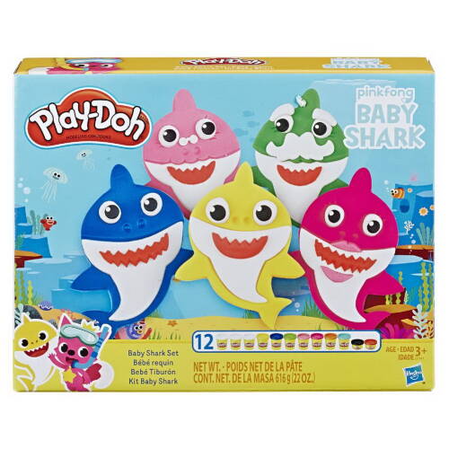 Set - plastilina play-doh set cu accesorii, baby shark | play-doh