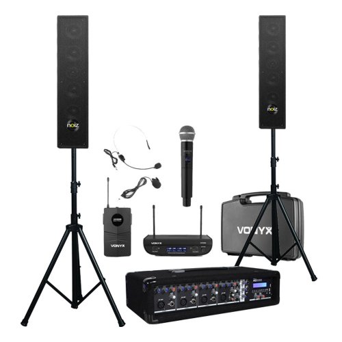 Kit sonorizare portabil presenter 8, boxe, microfoane wireless, stative
