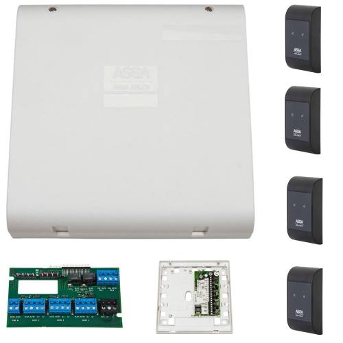 Sistem de control acces pentru 2 usi bidirectionale assa abloy rx web 9101iv-2b, 100000 carduri, 13.56 mhz
