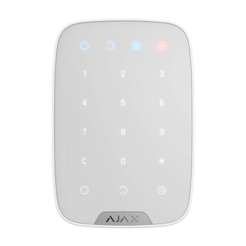 Tastatura cu touch wireless ajax keypad wh, 15 taste, silent alarm, 1700 m