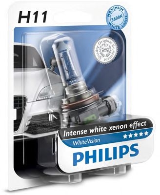 Bec auto halogen pentru far Philips whitevision h11 55w 12v 12362whvb1