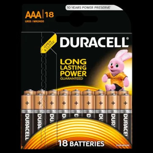 Baterii duracell basic aaa, lr03, 18buc