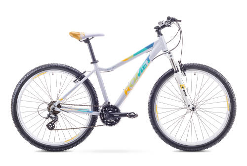 Bicicleta de munte pentru femei romet jolene 27.5 1 gri/bleu/galben 2018