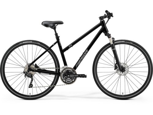 Bicicleta de trekking/oras pentru femei merida crossway 300 lady negru lucios(argintiu mat) 2022