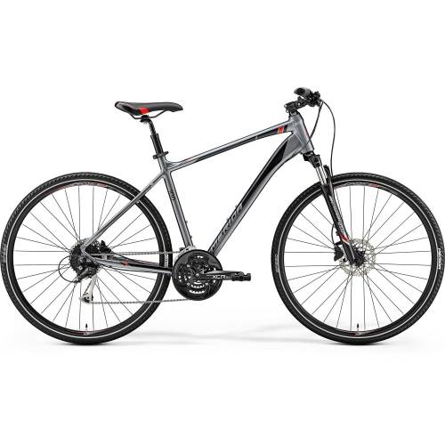 Bicicleta de trekking pentru barbati merida crossway 100 argintiu(rosu/negru) 2019