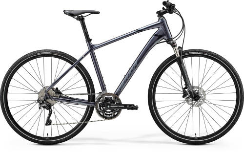 Bicicleta de trekking pentru barbati merida crossway 500 lucios antracit (negru/argintiu) 2020