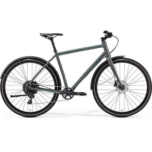 Bicicleta de trekking pentru barbati merida crossway urban 300 mat verde inchis(verde refelctorizant) 2019