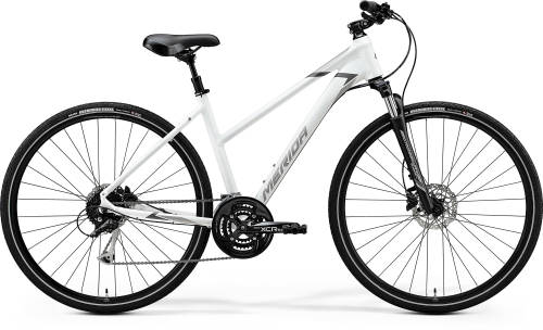 Bicicleta de trekking pentru femei crossway 100 lady mat alb (gri) 2020