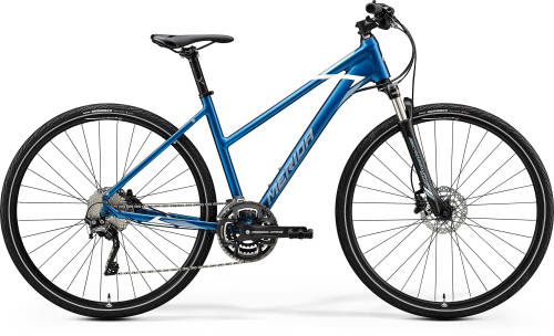 Bicicleta de trekking pentru femei crossway 500 lady silk albastru (alb) 2020