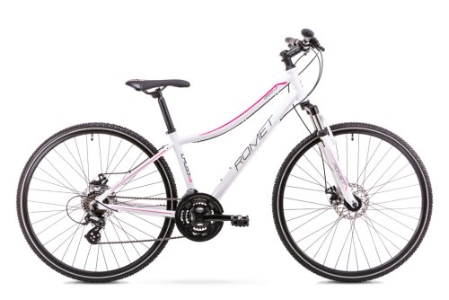 Bicicleta de trekking pentru femei romet orkan 1 d alb/roz 2019