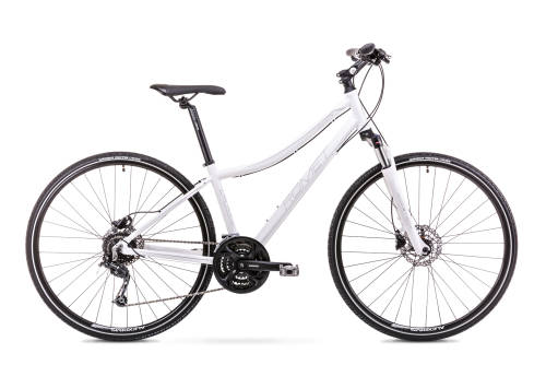 Bicicleta de trekking pentru femei romet orkan 4 d alb/argintiu 2019