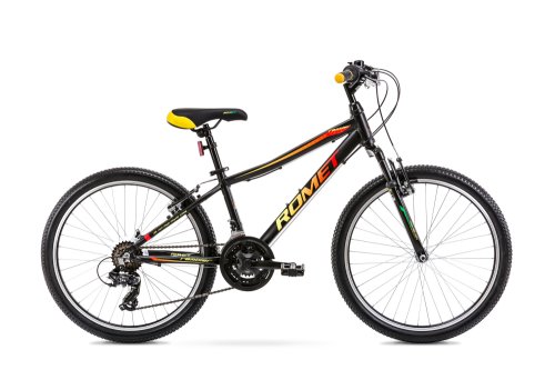 Bicicleta pentru copii romet rambler 24 13/s negru/galben/rosu 2022