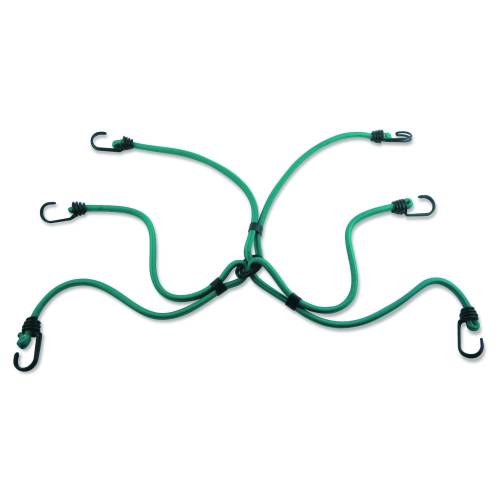 Corzi elastice cu carlige prindere masterlock 80cm x 8mm spider twin wire verde