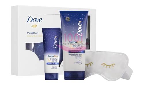 Dove beauty sleep crema de corp derma spa + crema de maini derma spa + masca pentru somn set