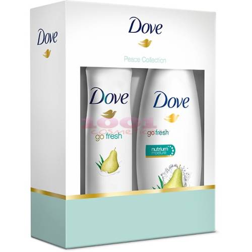 Dove peace collection go fresh pear gel de dus 250 ml + go fresh pear antiperspirant deo 150 ml set