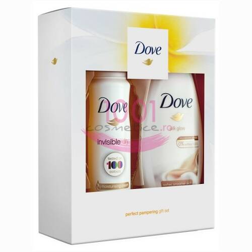 Dove perfect pampering collection silk glow gel de dus 250 ml + invisible dry antiperspirant deo 150 ml set