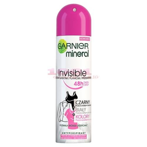 Garnier deodorant anti-perspirant 48h invisible black white and colors
