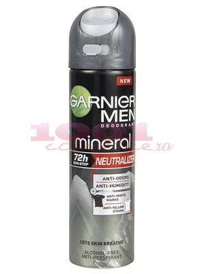 Garnier men mineral deodorant anti-perspirant 72h invisible black white and colors