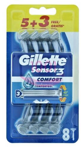 Gillette sensor 3 lame comfort aparat de ras set 8 bucati
