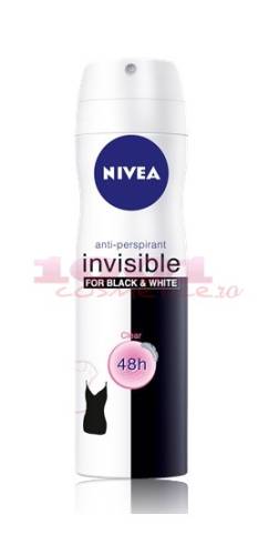 Nivea invisible clear for black white deospray antiperspirant femei