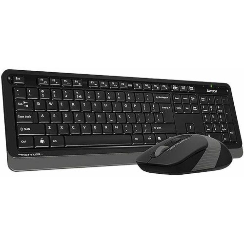 A4tech kit tastatura si mouse wireless a4tech fg1010 grey 104 taste 2000 dpi negru/gri