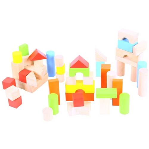 Bigjigs cuburi colorate pentru construit