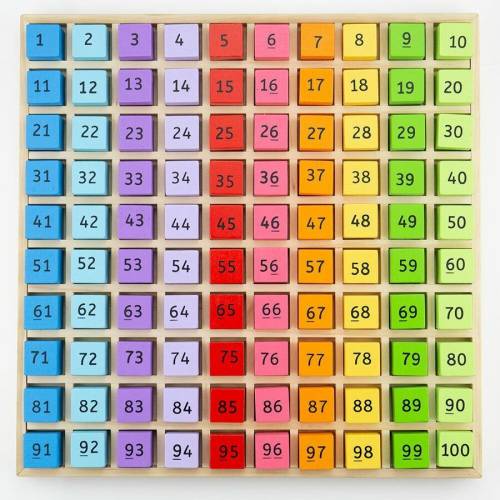 Bigjigs tabla cu 100 de numere colorate
