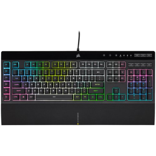 Corsair tastatura gaming corsair k55 pro xt, iluminare rgb, butoane dedicate macro si multimedia, negru