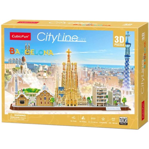 Cubic fun Cubic fun puzzle 3d cubic fun - city line, barcelona, 186 piese