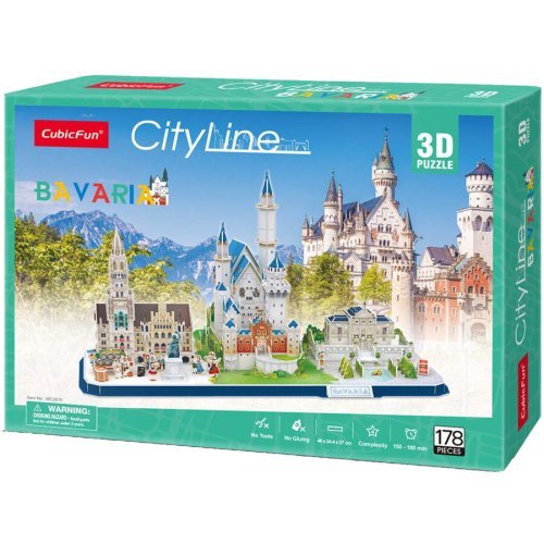 Cubic fun puzzle 3d cubic fun - city line, bavaria, 178 piese