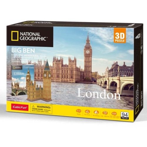 Cubic fun puzzle 3d cubic fun - national geographic, big ben, 117 piese