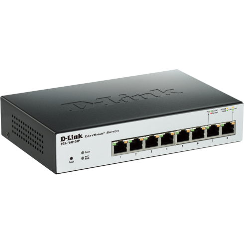 D-link d-link 8-port 10/100/1000 mbps gigabit smart switch (dgs-1100-08)