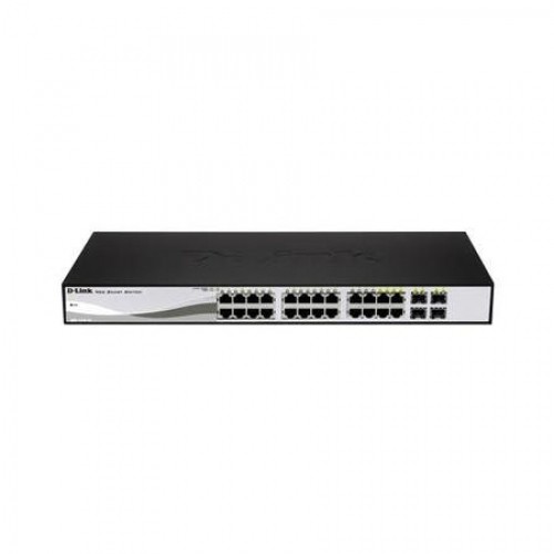 D-link switch d-link dgs-1210-24p, 12 porturi gigabit, 12 porturi gigabit poe 802.3af/802.3at, 4 porturi sf