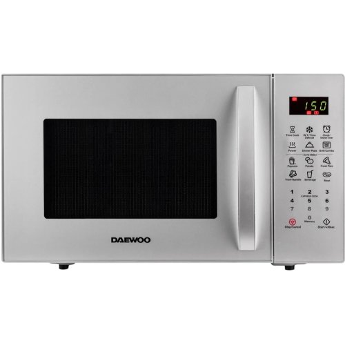 Daewoo cuptor cu microunde daewoo kor-91rbs-1, 23l, 900 w, grill 1000w, control digital, display led, 10 programe, functie ceas, program popcorn, semnal sonor, argintiu