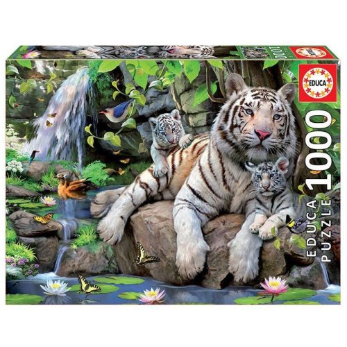 Educa puzzle educa - bengal white tigers, 1000 piese