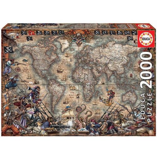 Educa puzzle educa - pirates map, 2000 piese
