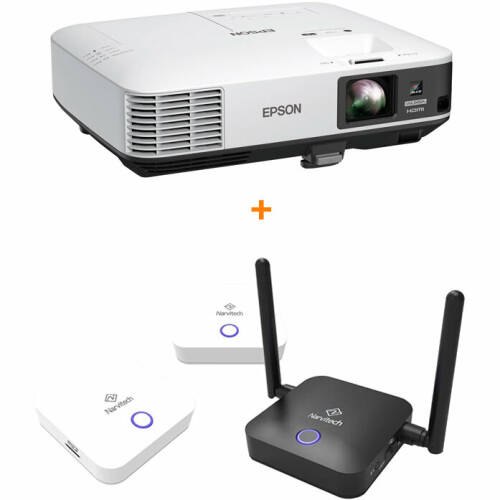 Epson videoproiector epson eb-2265u, wuxga 1920x1200 + kit prezentare wireless narvitech emirror nm210