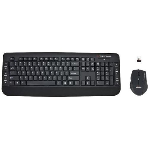 Esperanza kit tastatura si mouse wireless esperanza aspen ek120, negru